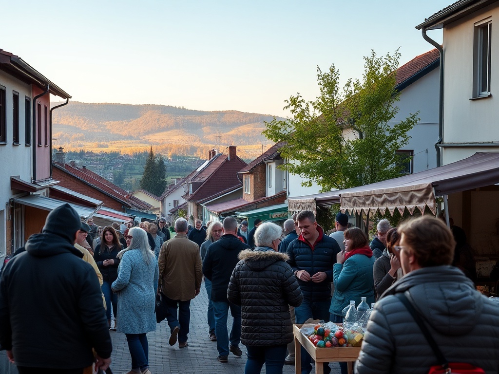 Ilustracja symbolizująca Dzień Ziemi ze Świdnicą w tle i zielonymi elementami